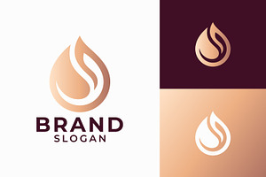 Beauty Rose Gold Drop Leaf Logo, a Branding & Logo Template by Signatoro