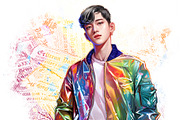 Color K-Pop Asian Male Clip Art PNG, a Person Illustration by Claymore Sublimation (Thumbnail 5 of 6)