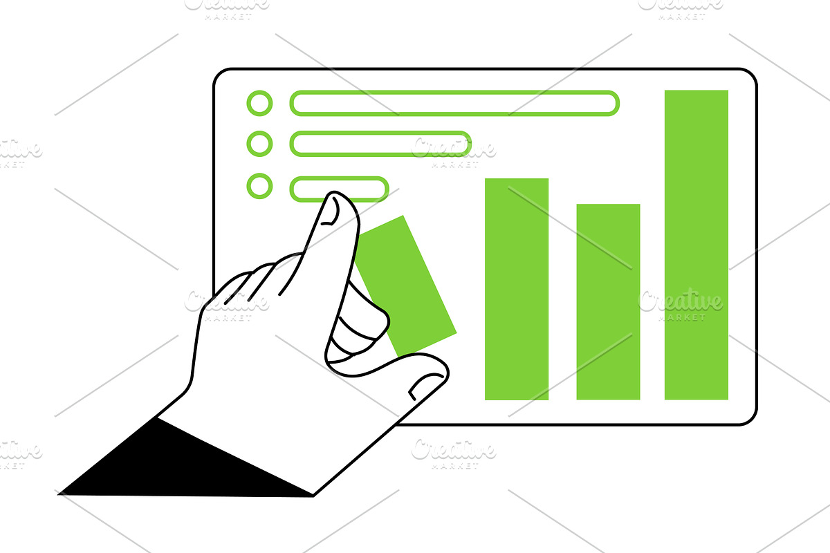Person creates a table, works with, a Finance Illustration by undrey