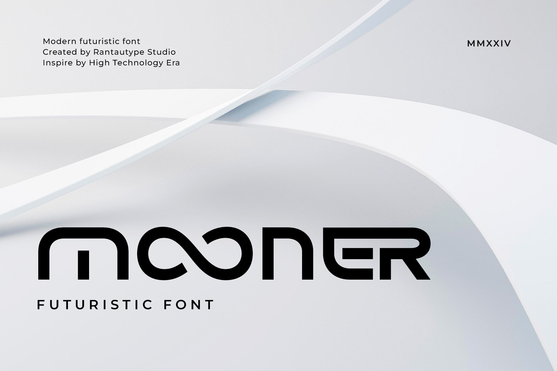 Mooner Modern Futuristic Font, a Sans Serif Font by RantautypeStudio