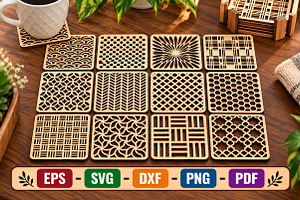 Square Coasters SVG Bundle