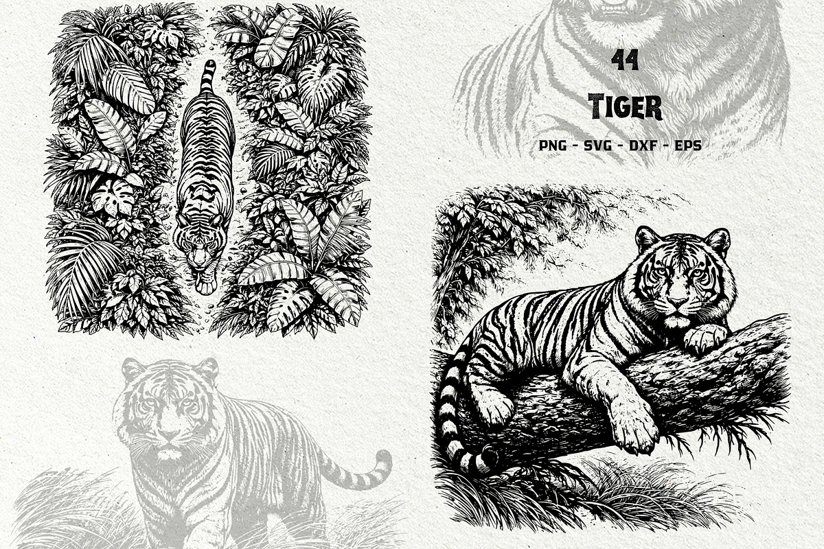 Jungle Tiger SVG Graphics, an Animal Illustration by DENIDigitalArtSudio (Photo 1 of 8)