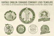 Vintage Emblem Cannabis Company Logo, a Branding & Logo Template by The Design For Co. (Thumbnail 1 of 5)