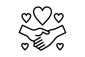 Holding Hands Line Icon, an Icon by Pexelpy