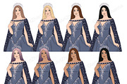 Magic Girls Clipart, a Person Illustration by GlamArtZhanna (Thumbnail 2 of 4)