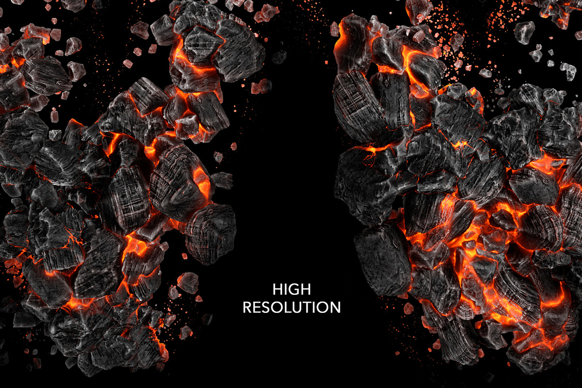 3D Psd Coal and Ember Letters, an Object Graphic by GK Creative (Photo 4 of 8)