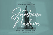 Jambone Nadeva, a Script Font by Integritype Studio (Thumbnail 1 of 15)