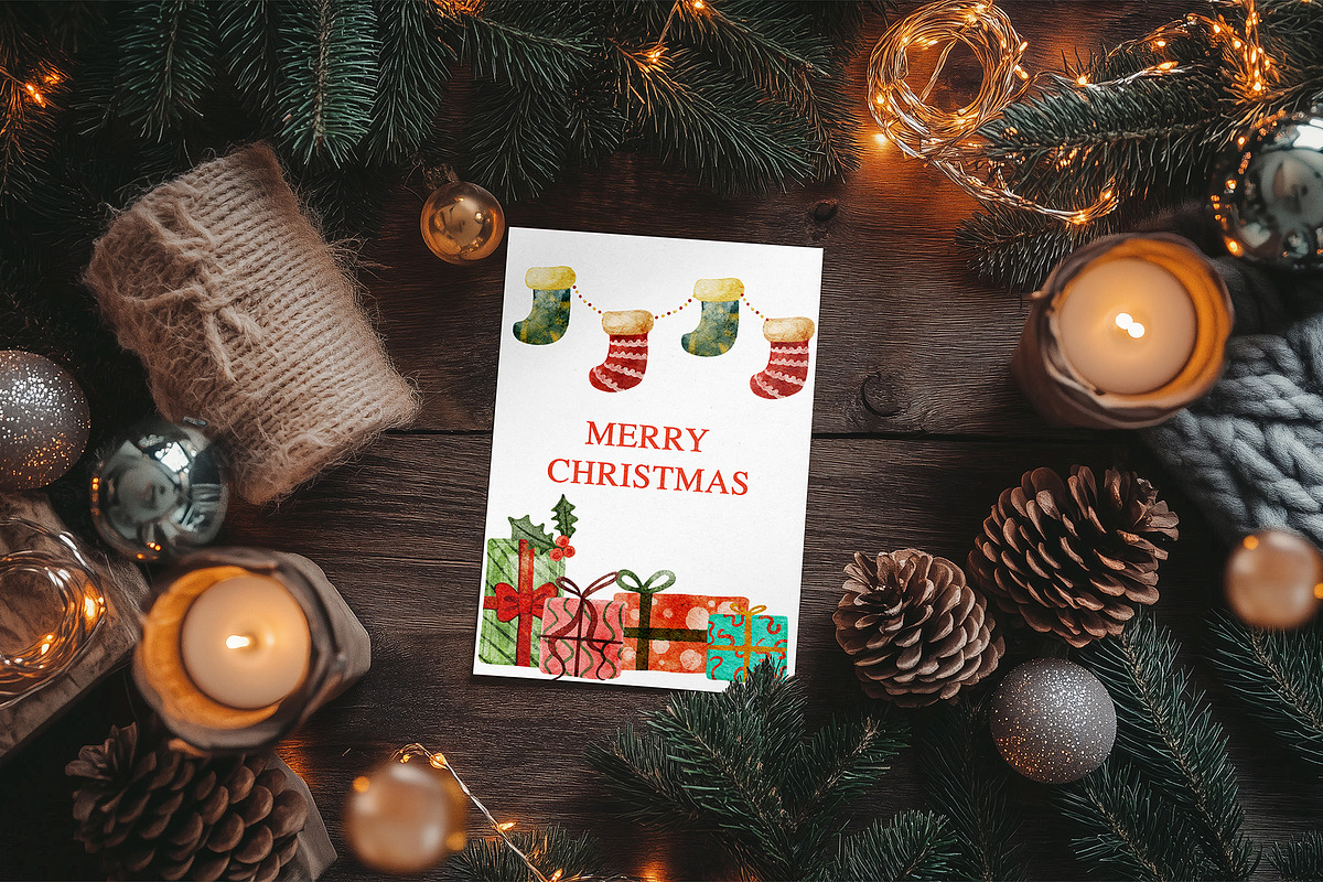 Watercolor Christmas Posters, an Illustration by KlymchukArtworks (Photo 8 of 9)
