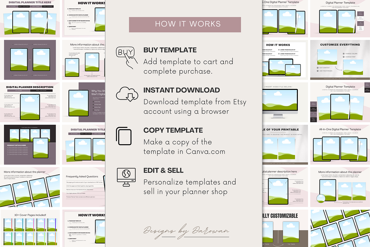Undated Digital Planner PLR, a Marketing Template by Designs by Darowan (Photo 9 of 10)