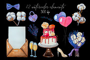 Lavender wedding watercolor clipart, an Illustration by AnastasiaWatercolor (Thumbnail 3 of 7)