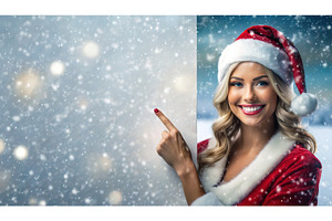 A cheerful woman dressed as Santa, a Holiday Photo by Igor Tichonow