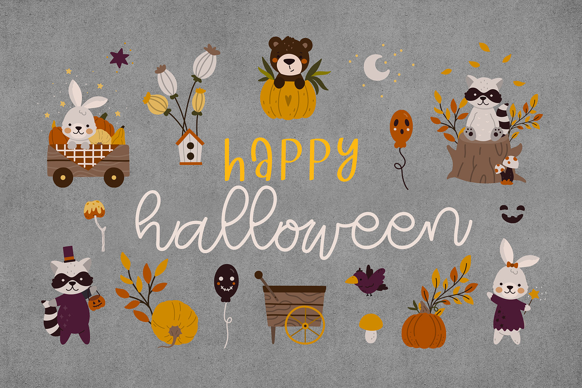 Happy Halloween Graphic Collection, an Animal Illustration by AlekseliArt (Photo 1 of 10)