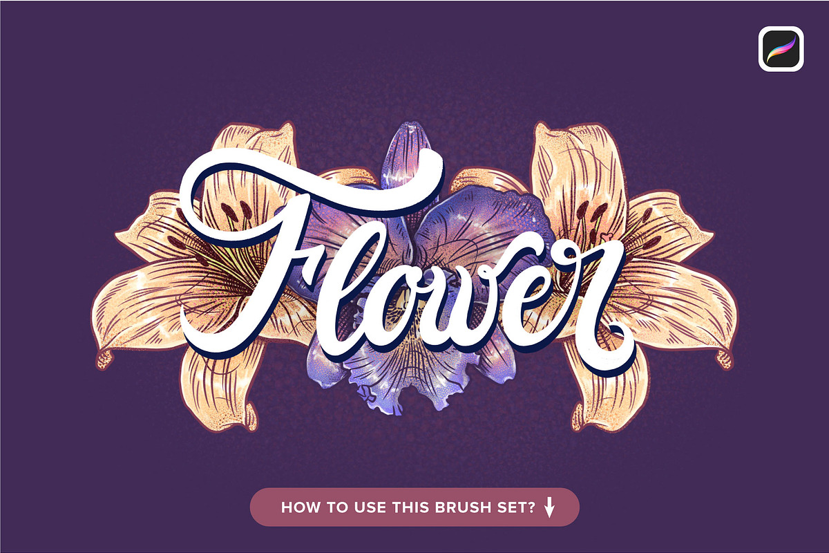 70 Flower Stamps for Procreate, a Brush Add-On by Riveros Illustration (Photo 8 of 13)