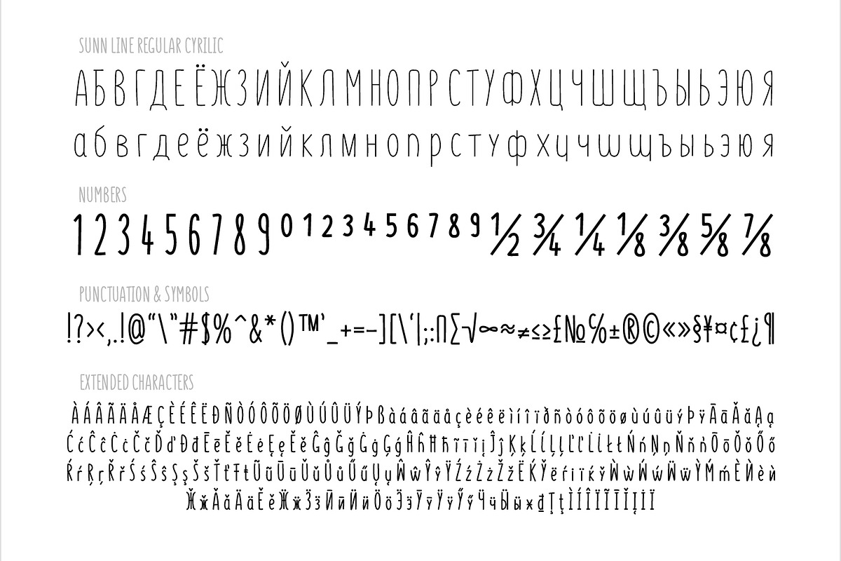 SUNN Line Extended Font preview 3