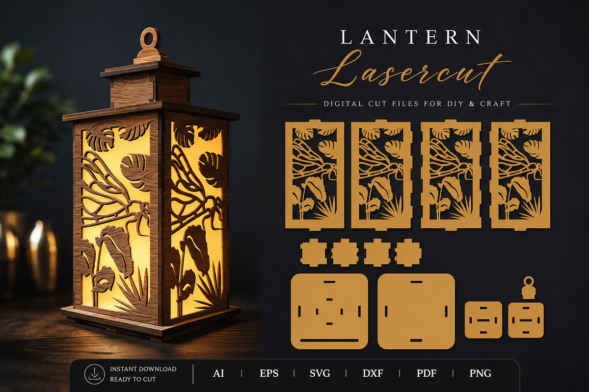 Dragonfly Lantern Lasercut BUNDLES, an Object Graphic by OTVEY DESIGN (Photo 6 of 13)
