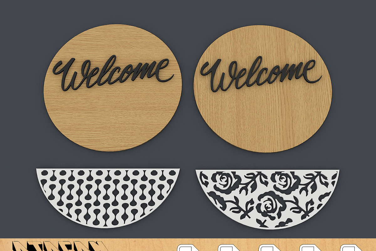 Door Hangers Patterns Welcome Signs, a Graphic by AtacanDigital