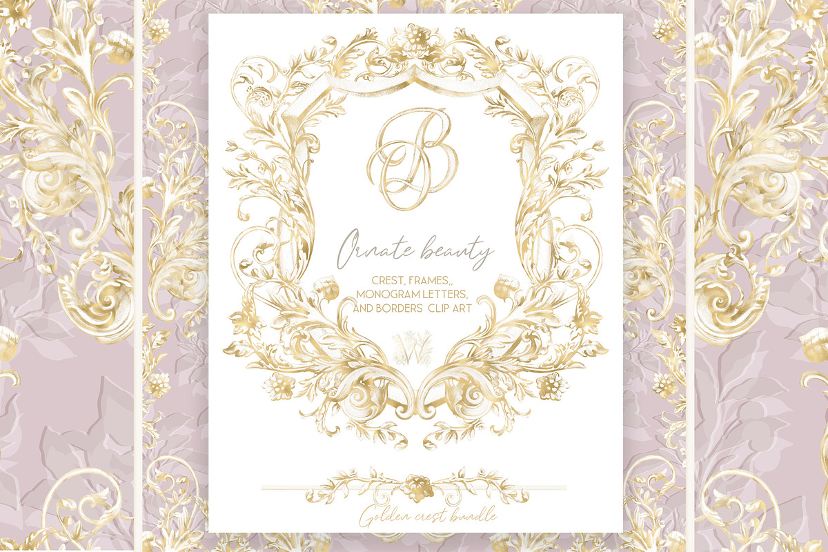 Gold Baroque crest frame png, a Decorative Illustration by WonderWonder (Photo 12 of 13)