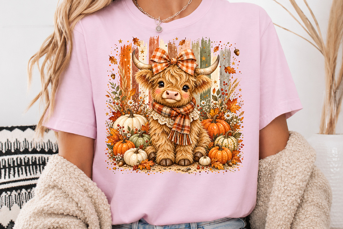 Fall Highland Cow Autumn PNG, a Seasonal Illustration by Rose Art (Photo 3 of 4)