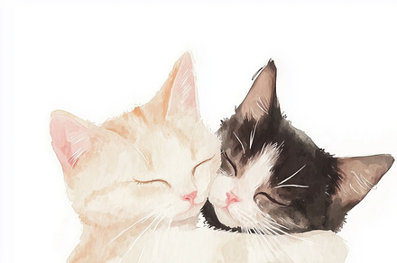 Two adorable cats sitting together