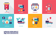 Online Shopping 12 banners set, a Work Illustration by Anttoniu (Thumbnail 1 of 4)