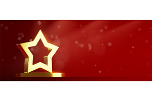 Gold 3d star award on circular base, an Illustration by art PVP - market