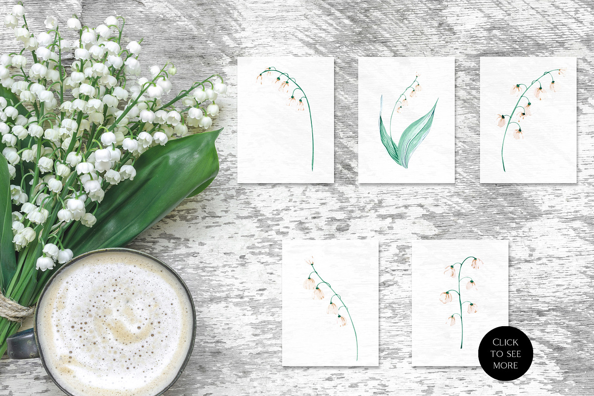 Lily of the Valley Watercolor Floral, an Illustration by Olga Koelsch (Photo 2 of 6)
