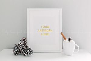 Winter Holiday White Frame Image