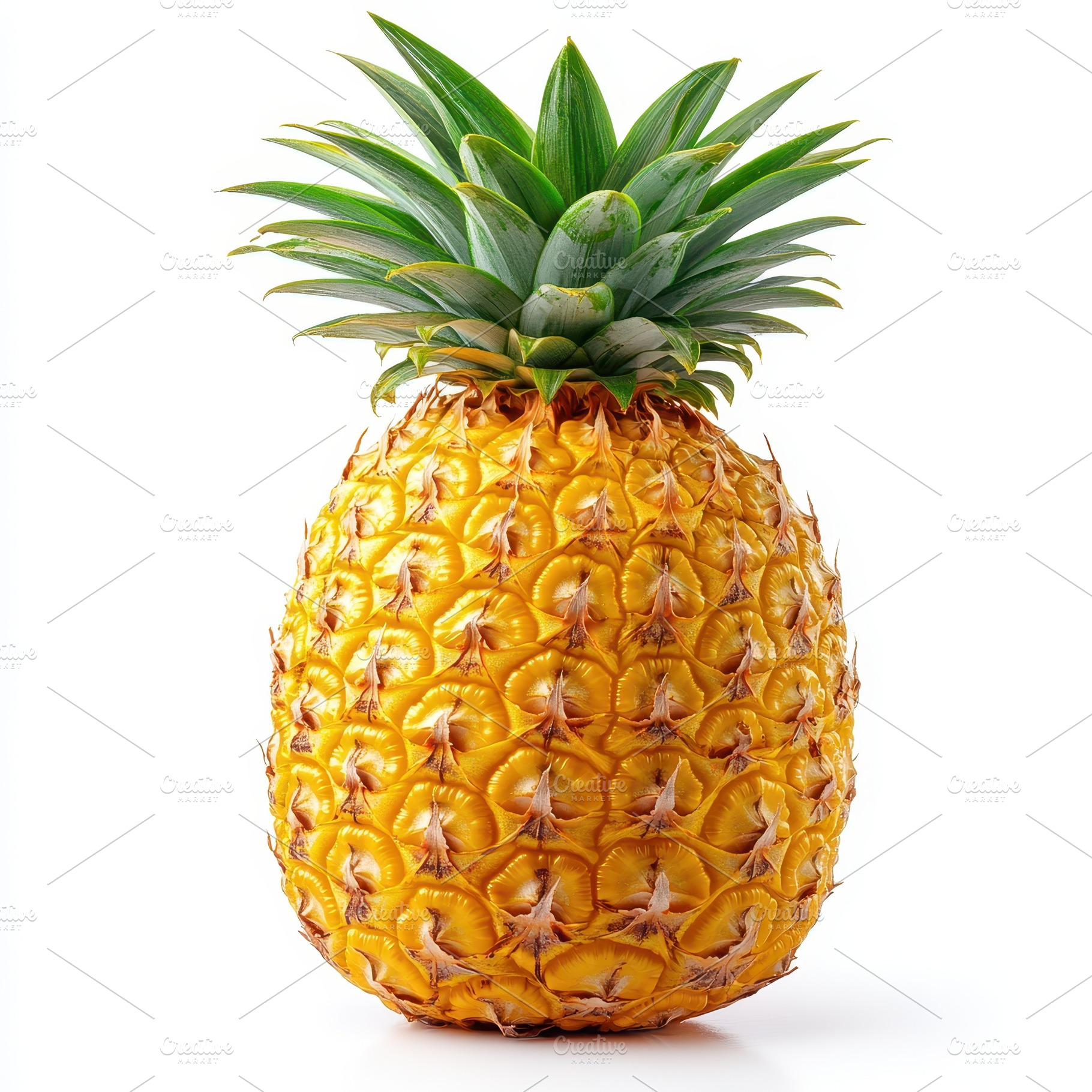 Ripe Pineapple Isolated on White Bac, a Food & Drink Photo by Pixeness Studio