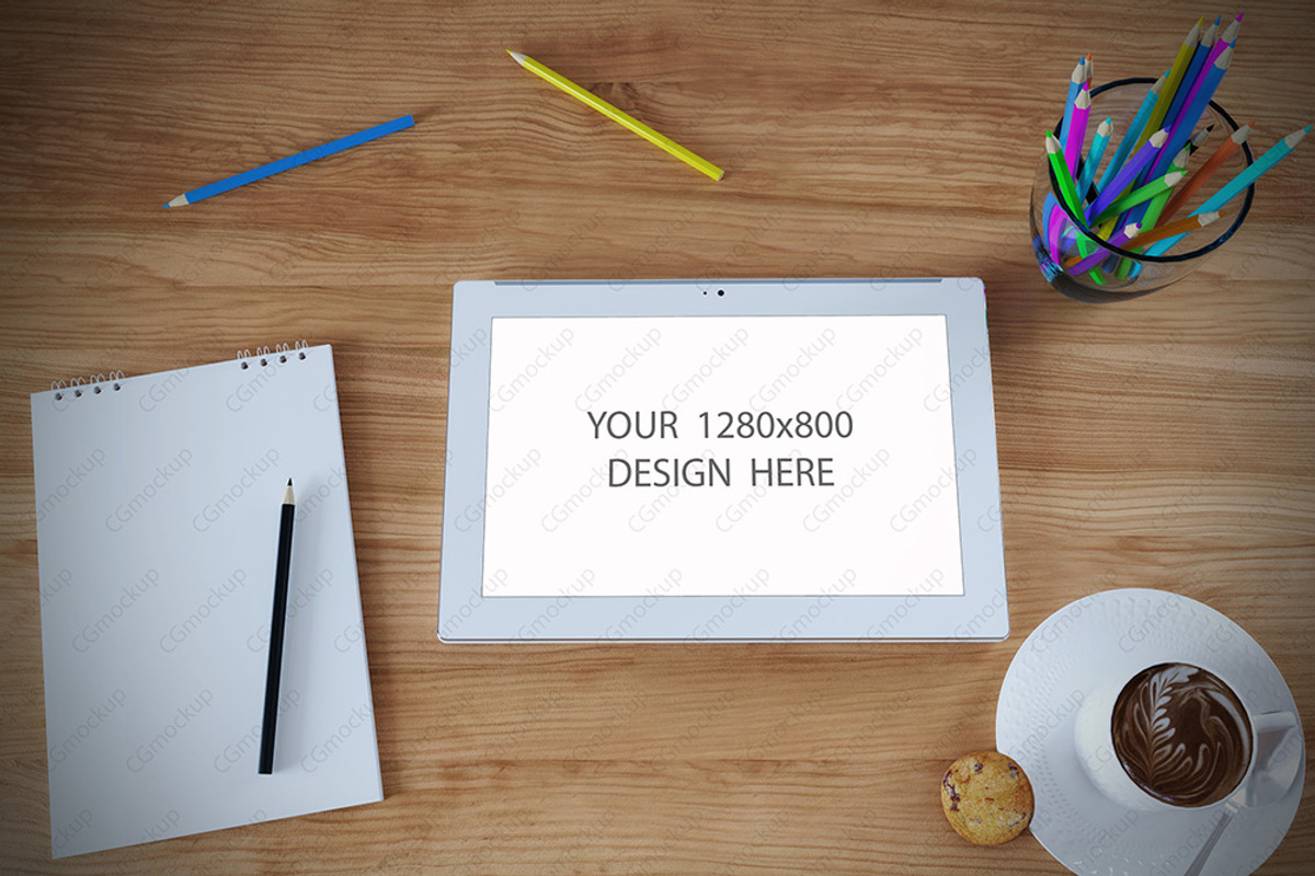 Styled stock photo tablet mockup, a Product Mockup by CGmockup