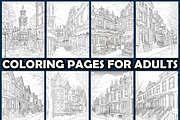 Victorian Winter Street Coloring, an Animal Illustration by maggiesar (Thumbnail 3 of 4)