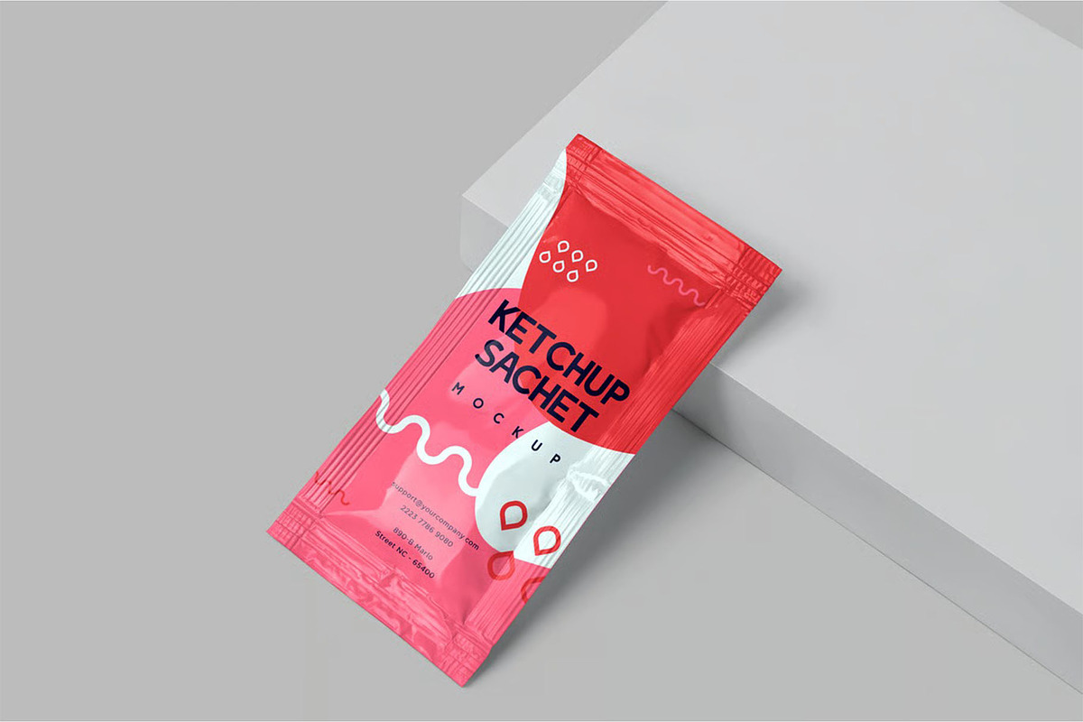 Ketchup Sachet Mockups, a Product Mockup by megostudi0 (Photo 4 of 7)
