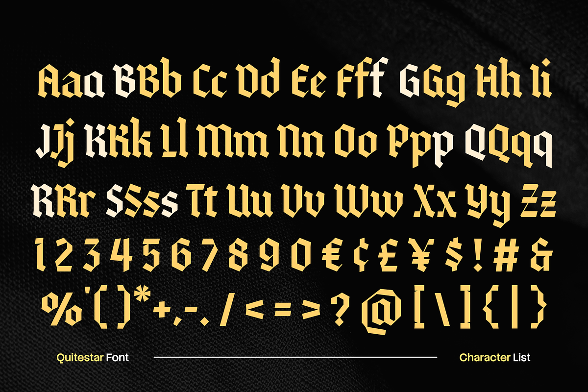 Quitestar – Modern Blackletter, a Blackletter Font by Typia Nesia (Photo 11 of 12)