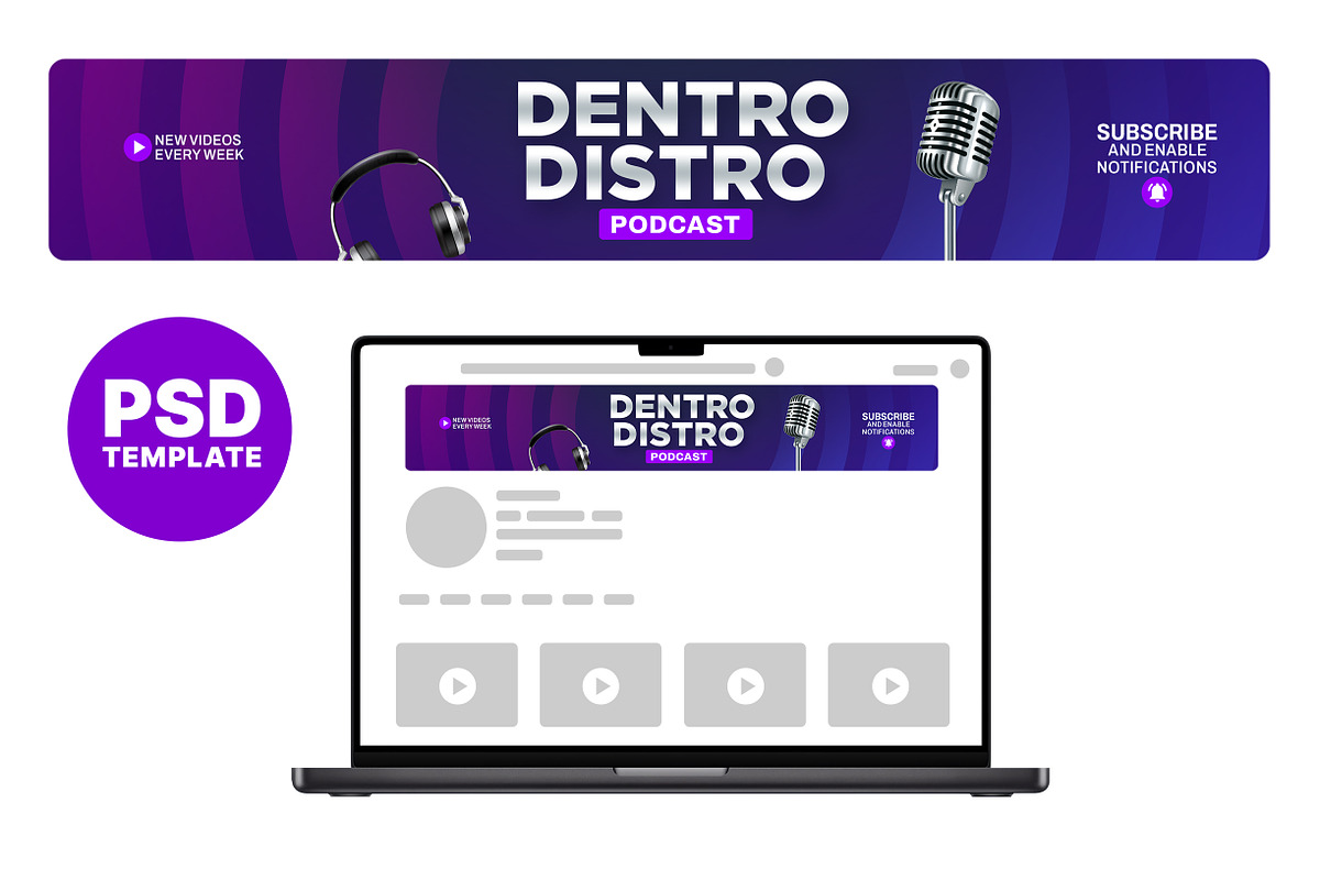 Podcast YouTube Banner Template, a Social Media Template by Vaughn Studios (Photo 1 of 5)