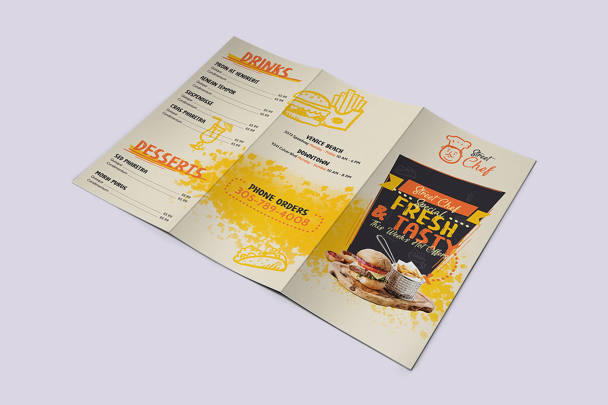 Fast Food Tri-Fold Brochure, a Brochure Template by floringheorghe (Photo 2 of 3)