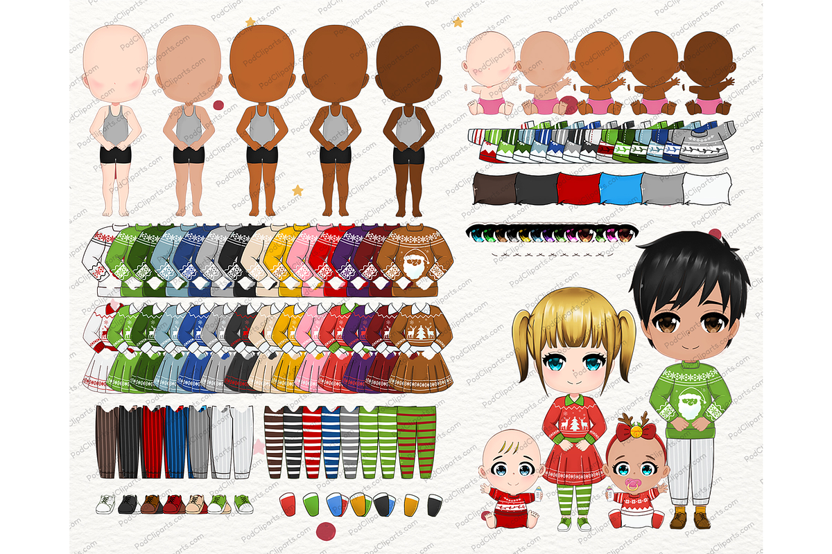 Merry Christmas Family Clipart PNG, a Person Illustration by Podcliparts (Photo 5 of 9)