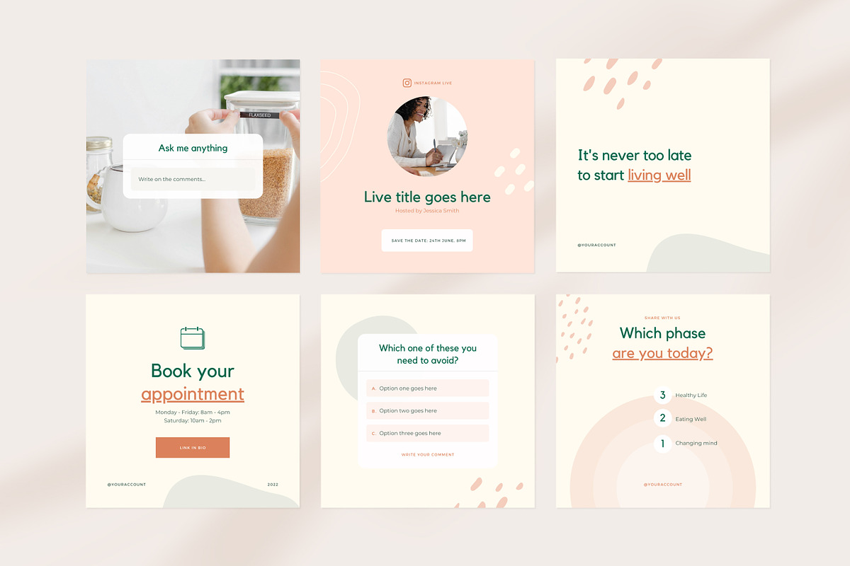 Wellness Instagram Post Template, a Social Media Template by Modo Design Studio (Photo 6 of 9)