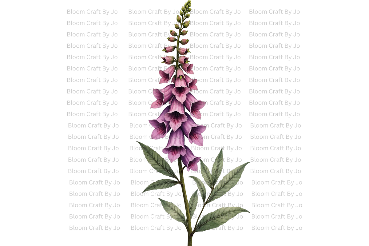 Foxgloves Stems and Flowers, a Decorative Illustration by Bloom Craft Creations (Photo 3 of 11)