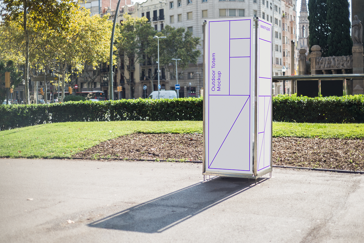 Barcelona Outdoor Totem Mockup, an Advertising Mockup by M-up (Photo 2 of 3)