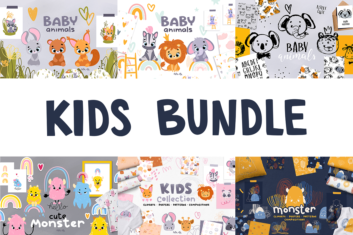 KIDS BUNDLE, an Animal Illustration by tata_ota (Photo 1 of 7)