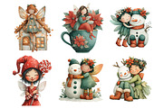 Whimsical Christmas Fairy Clipart, an Illustration by SinaCreation (Thumbnail 3 of 7)