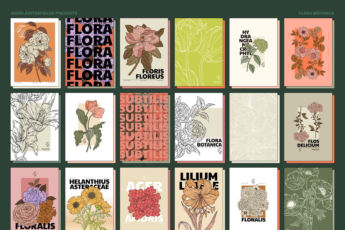 FLORA BOTANICA Vector Illustrations, an Object Graphic by angelainthefields (Photo 12 of 13)