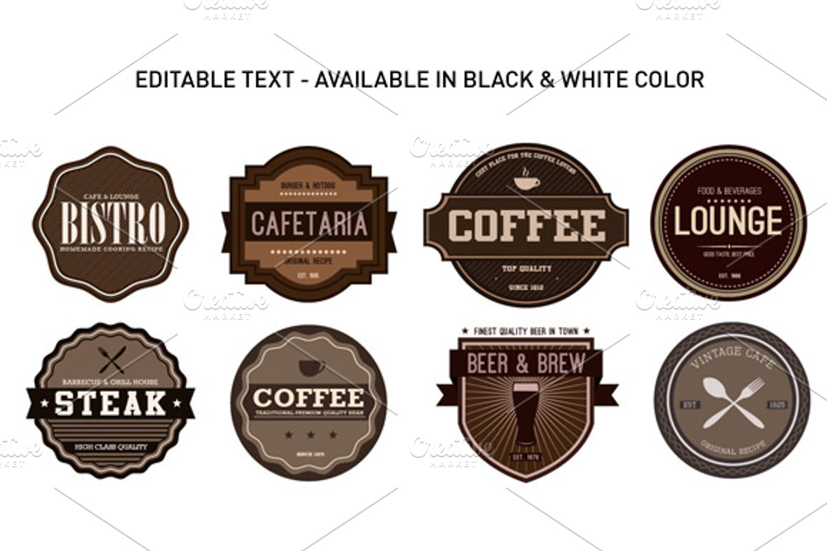 Vintage Cafe & Lounge Logo Badge, a Branding & Logo Template by ORCA Creative Store (Photo 2 of 5)