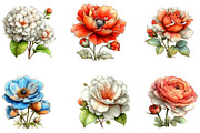 Whimsical Spring Flower Clipart, an Illustration by CreationArt (Thumbnail 3 of 7)