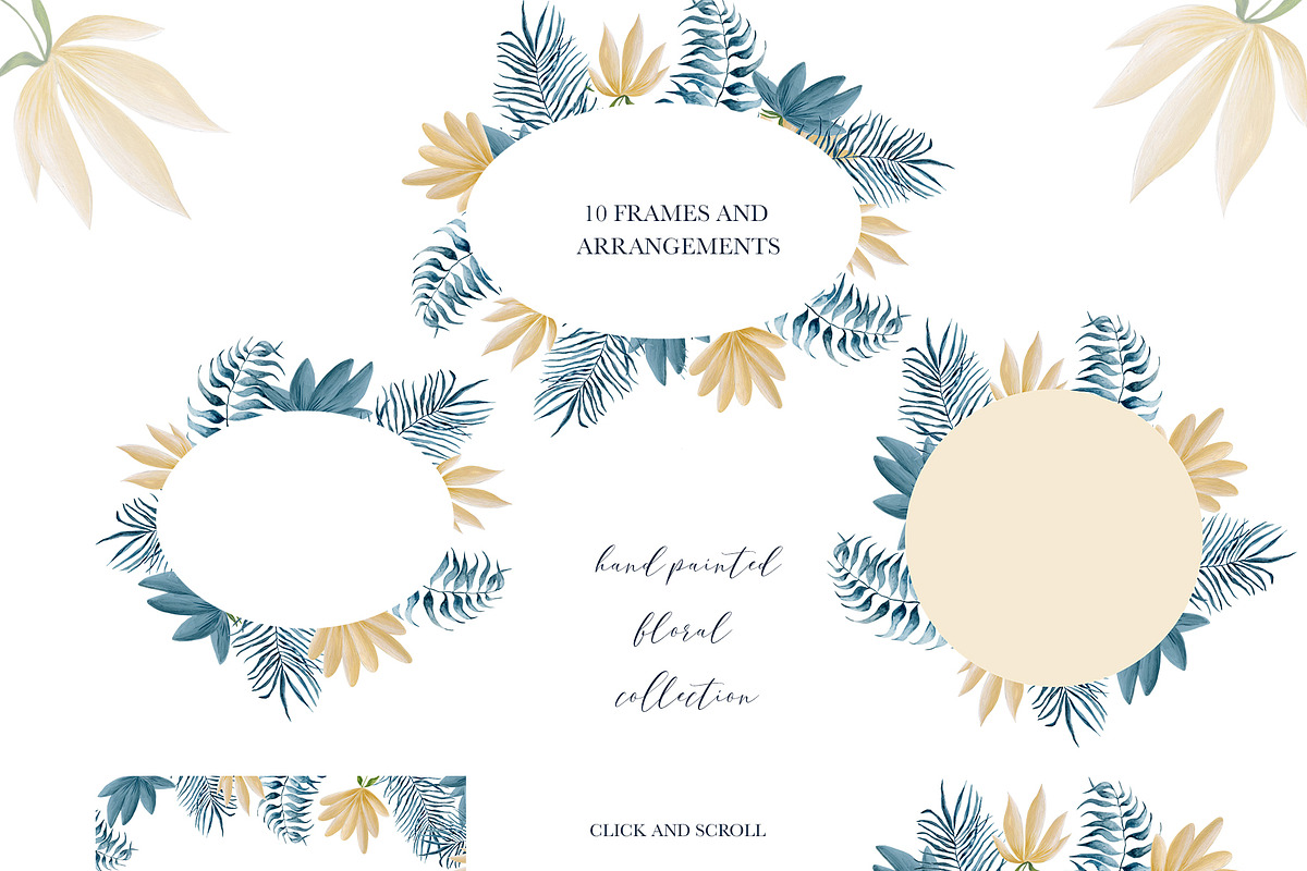 Pastel flowers - patterns and frames, an Illustration by SketchCliparts (Photo 2 of 7)