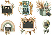 Boho Sage Green Birthday Clipart, an Illustration by Designking (Thumbnail 3 of 4)
