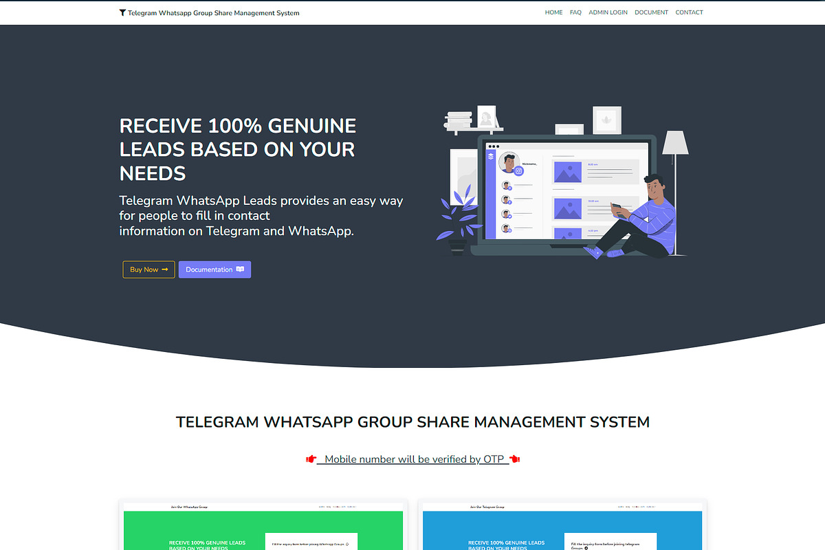 Telegram Whatsapp Group Share Manage, a Bootstrap Template by Design Collection (Photo 2 of 4)