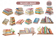 Book Lover Watercolor Clipart, an Object Illustration by TatiMockup (Thumbnail 2 of 4)