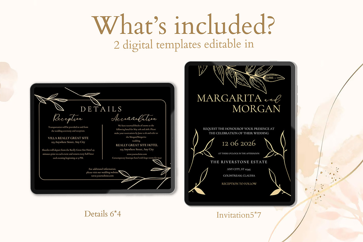 Canva Elegant Wedding Invitation preview 3