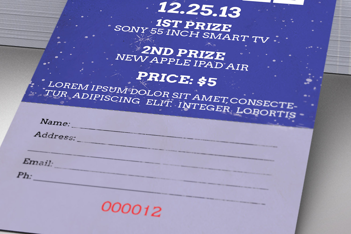 Christmas Raffle Ticket Template, a Card Template by Four C Graphic (Photo 7 of 8)