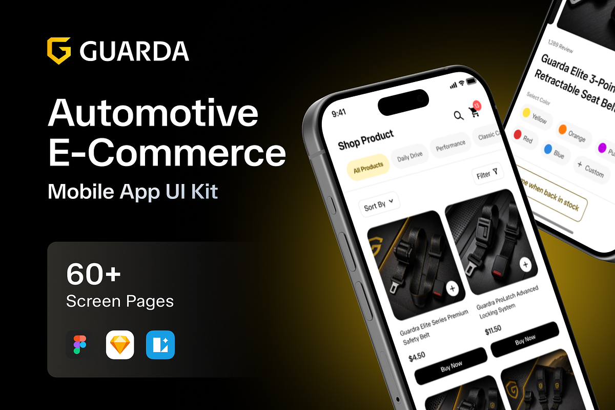 Guarda - Automotive Ecommerce UI Kit, an UI Kit Template by Agensip Design Agency (Photo 1 of 10)